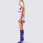 Nett Lavender Satin Ruffle Romper
