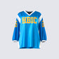 Bea Blue Graphic Sports Jersey Top product front