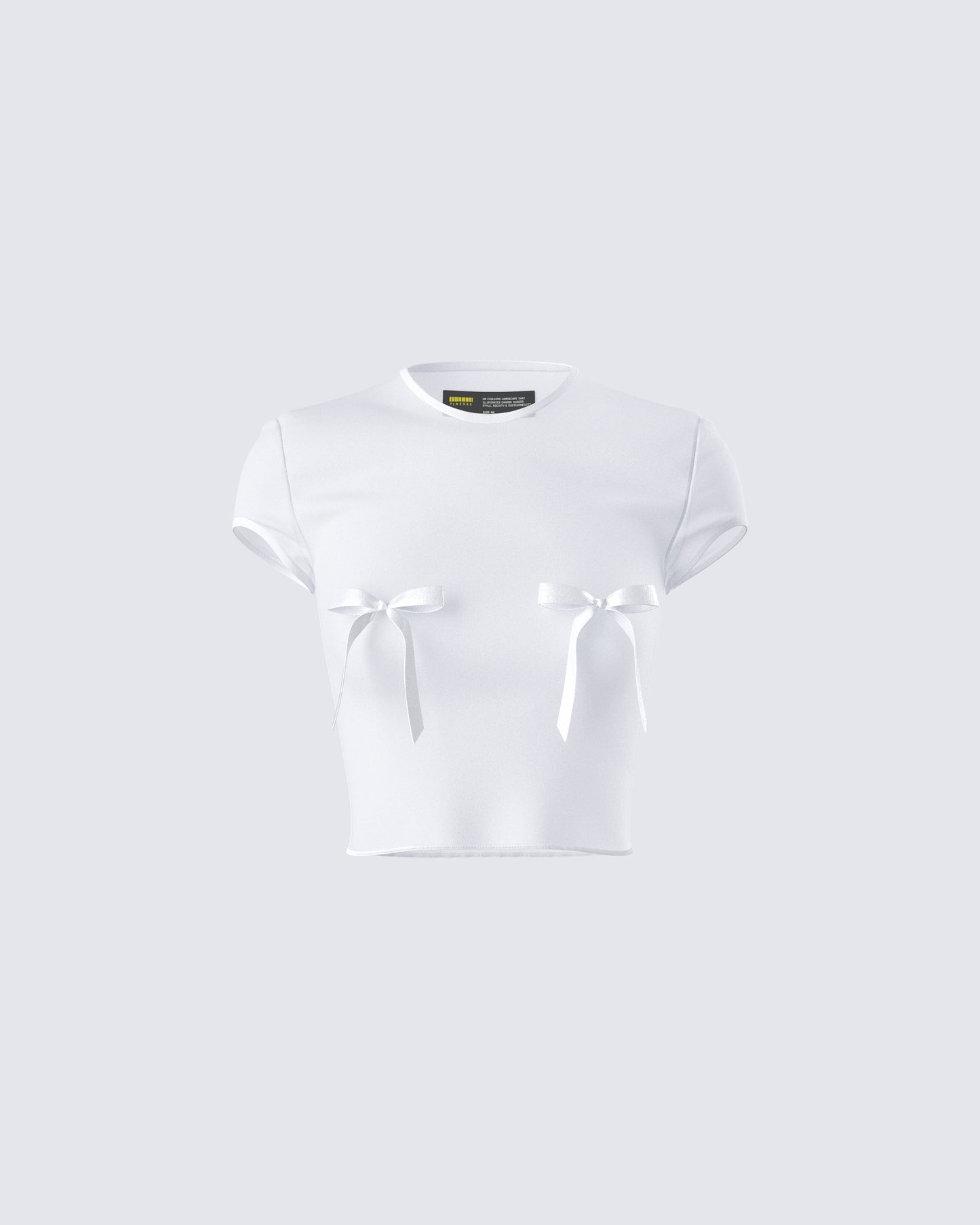 Isha White Bow Trim Baby Doll Tee product front