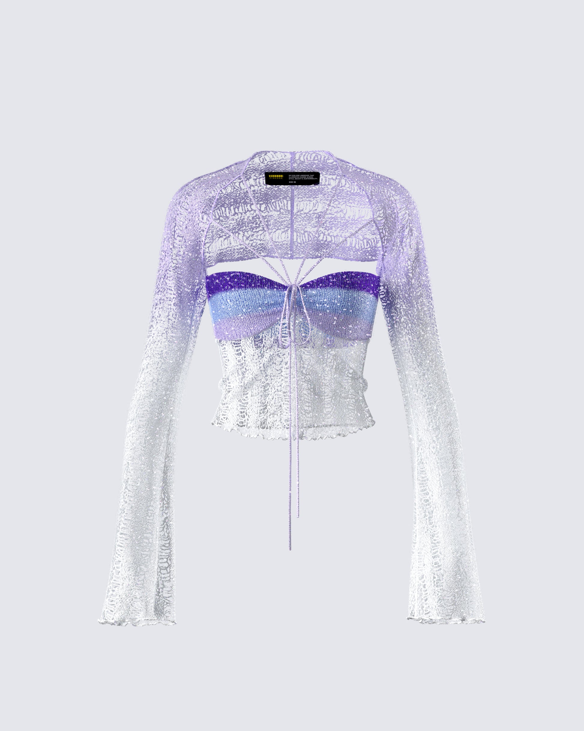 Vanessa Purple Sequin Knit Top product front