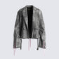 Nancy Black Vegan Leather Jacket 3d product front