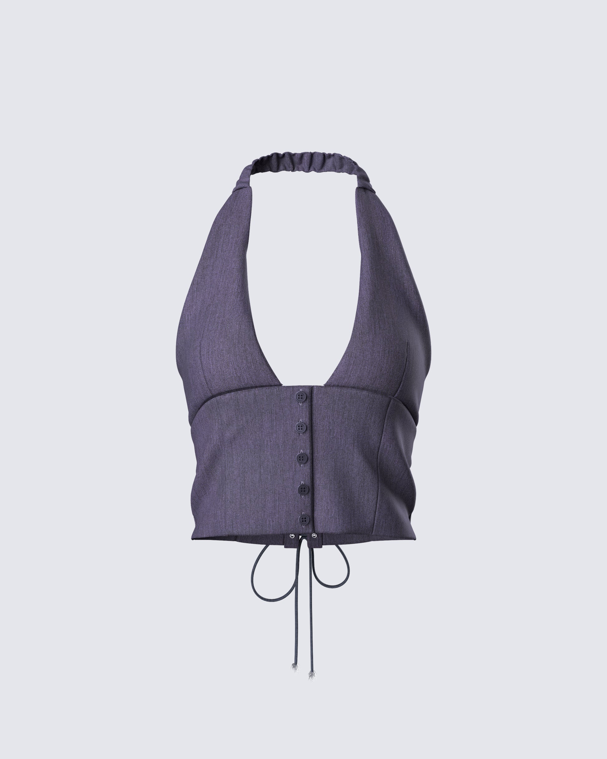 Tami Grey Suiting Halter Top product front