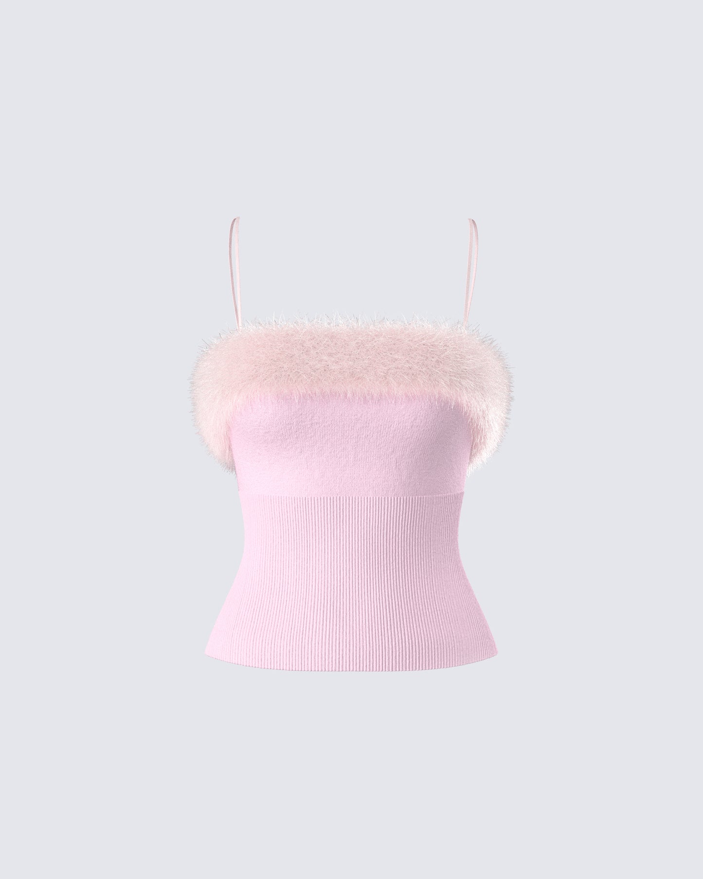 Karlissa Pink Fur Trim Cami Top product front