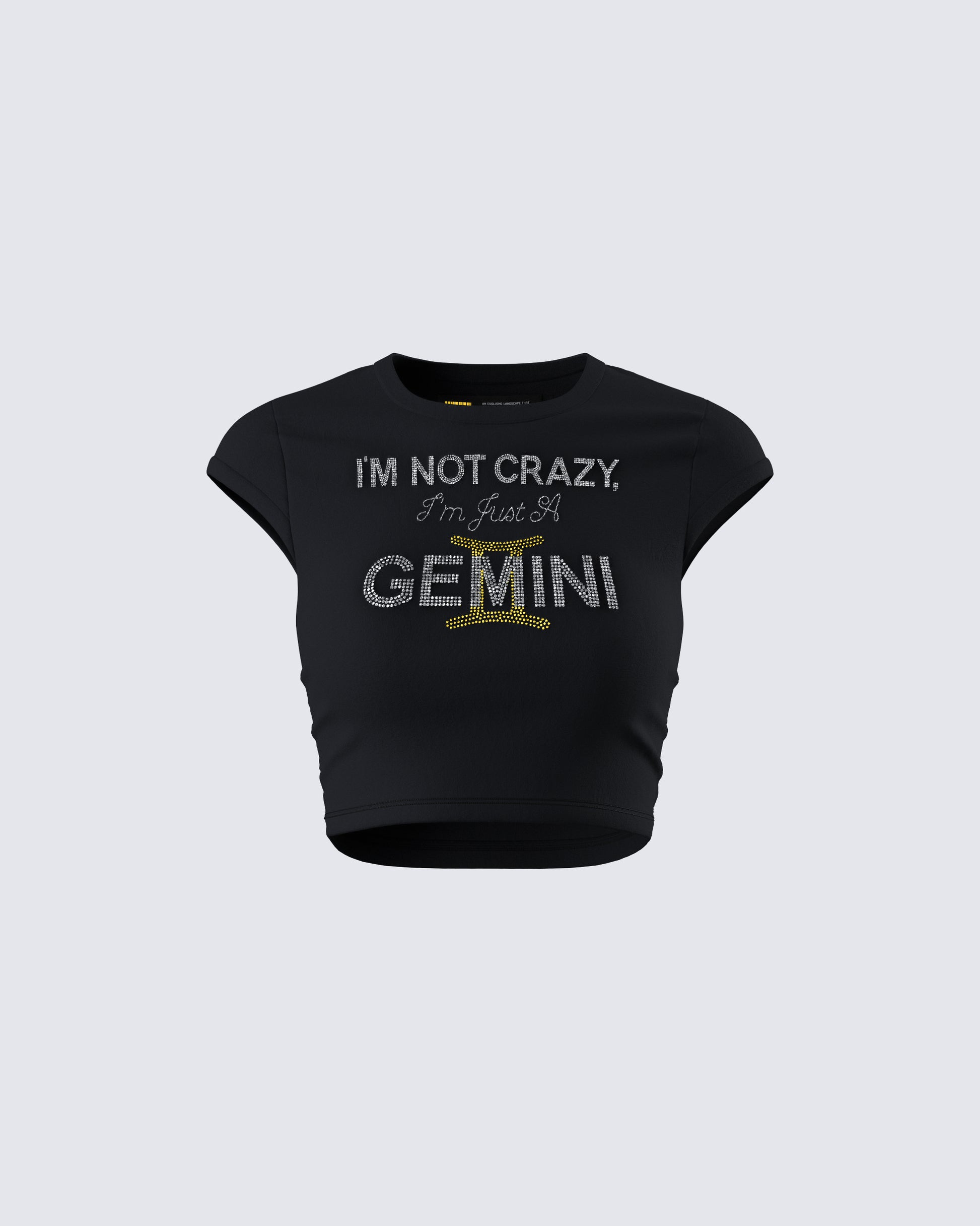 Julane Black Gemini Graphic Top 3d product front