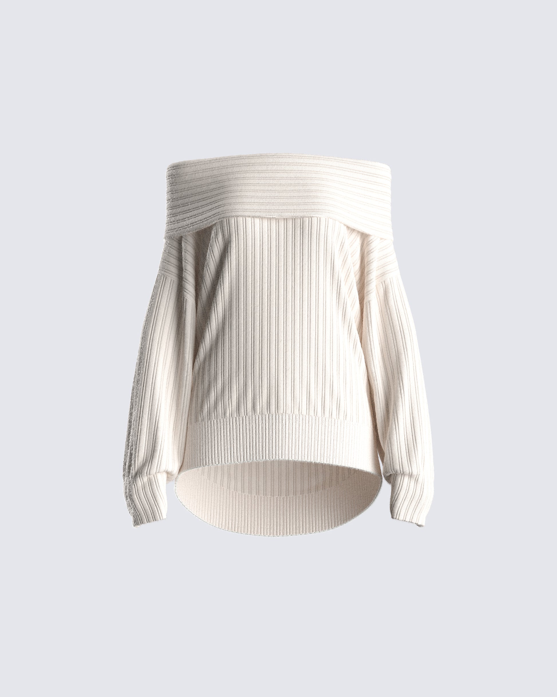 Nyx Ivory Off Shoulder Sweater Top product front