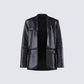Nika Black Vegan Leather Blazer product front