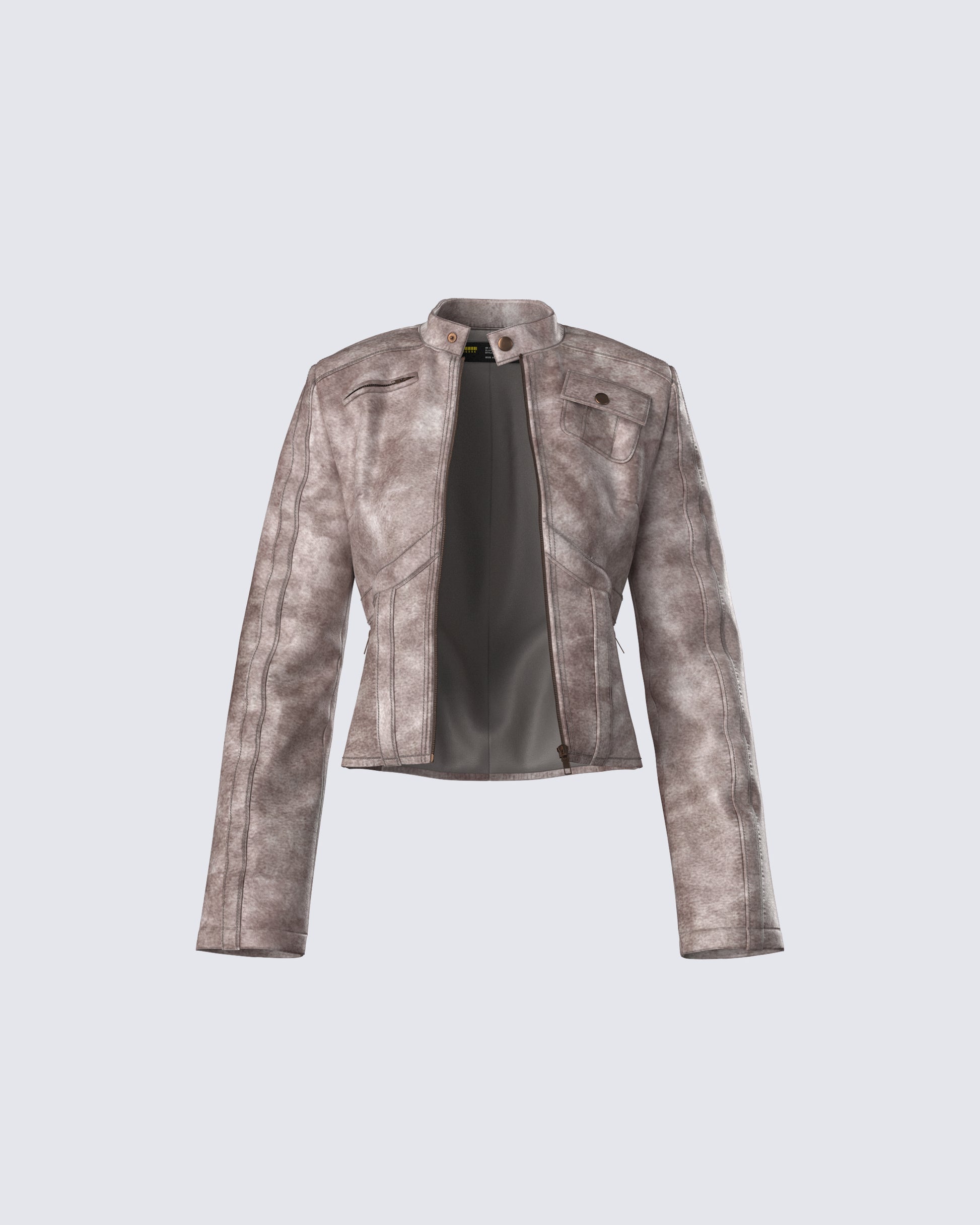 Nevelle Sage Wash Faux Leather Jacket product front