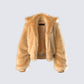 Briar Tan Faux Fur Bomber Jacket product front