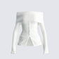 Zo Ivory Off Shoulder Sweater Top product front