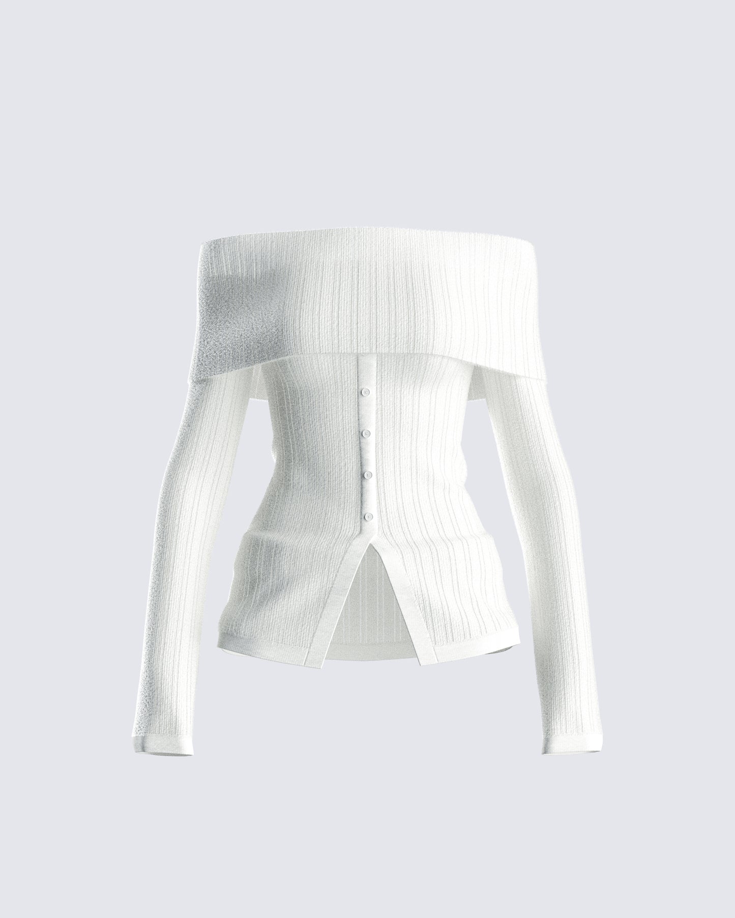 Zo Ivory Off Shoulder Sweater Top product front