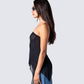 Narelle Black Mesh Ruffle Top