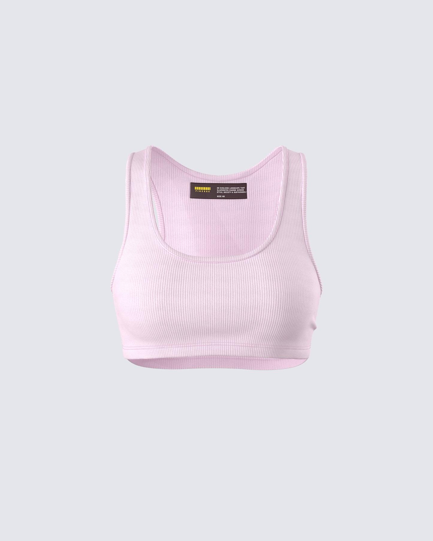 Waverly Pink Ribbed Tank Top 3d product front