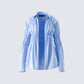 Reina Blue Poplin Ruched Shirt product front