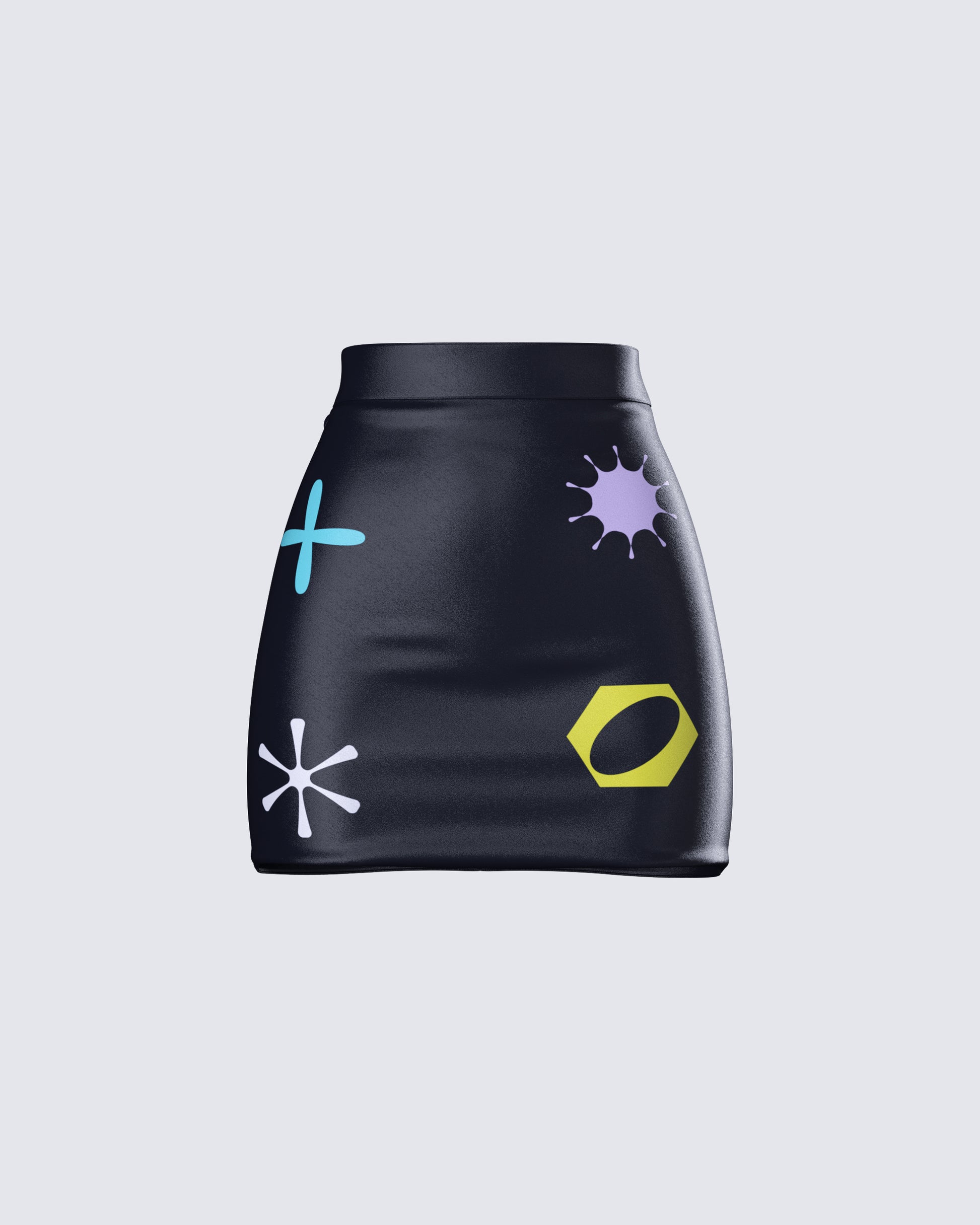Jordy Black Vegan Leather Skirt product front