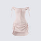 Wrenley Beige Ruched Sweater Top product front