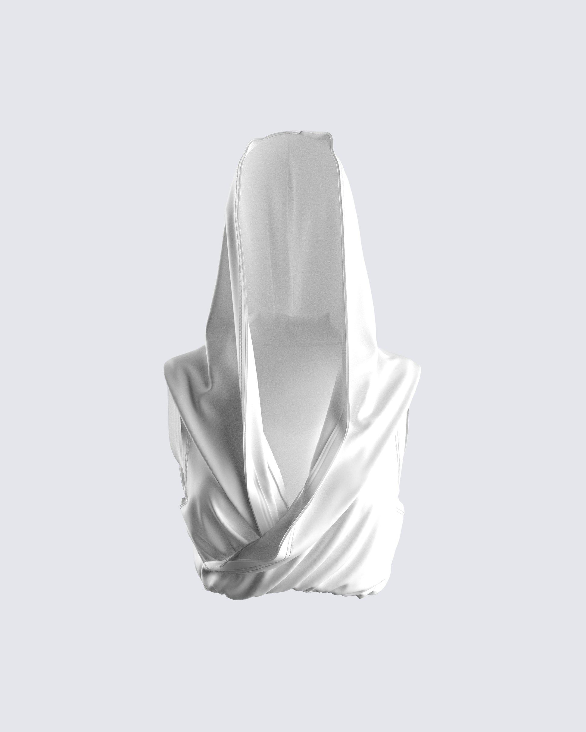 Acacias White Jersey Hood Top 3d product front