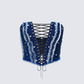 Maja Blue Denim Lace Up Corset Top product front