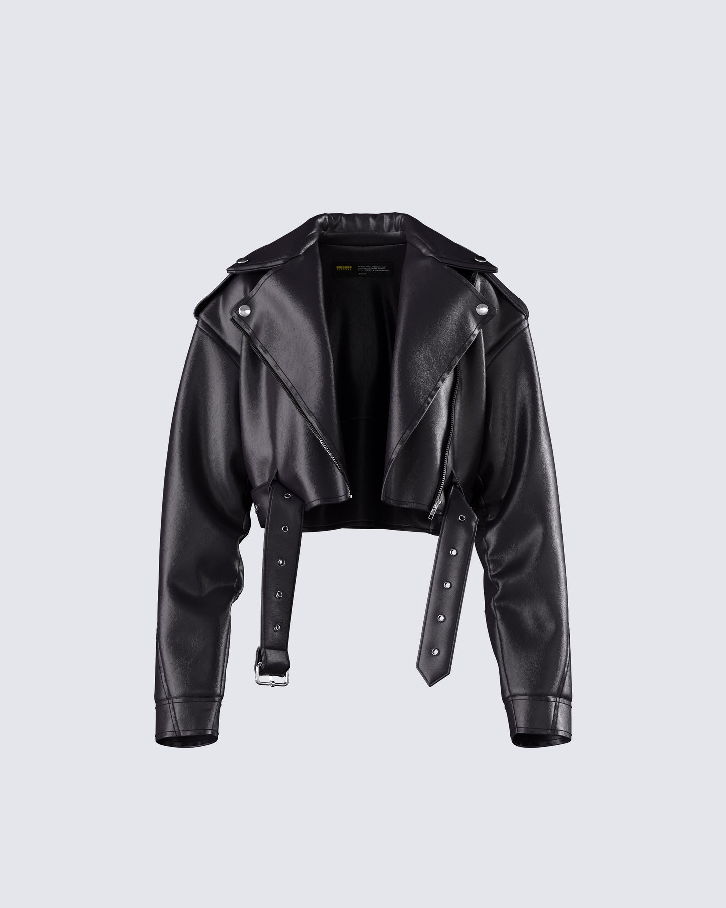 Robyn Vintage Black Cropped Moto Jacket 