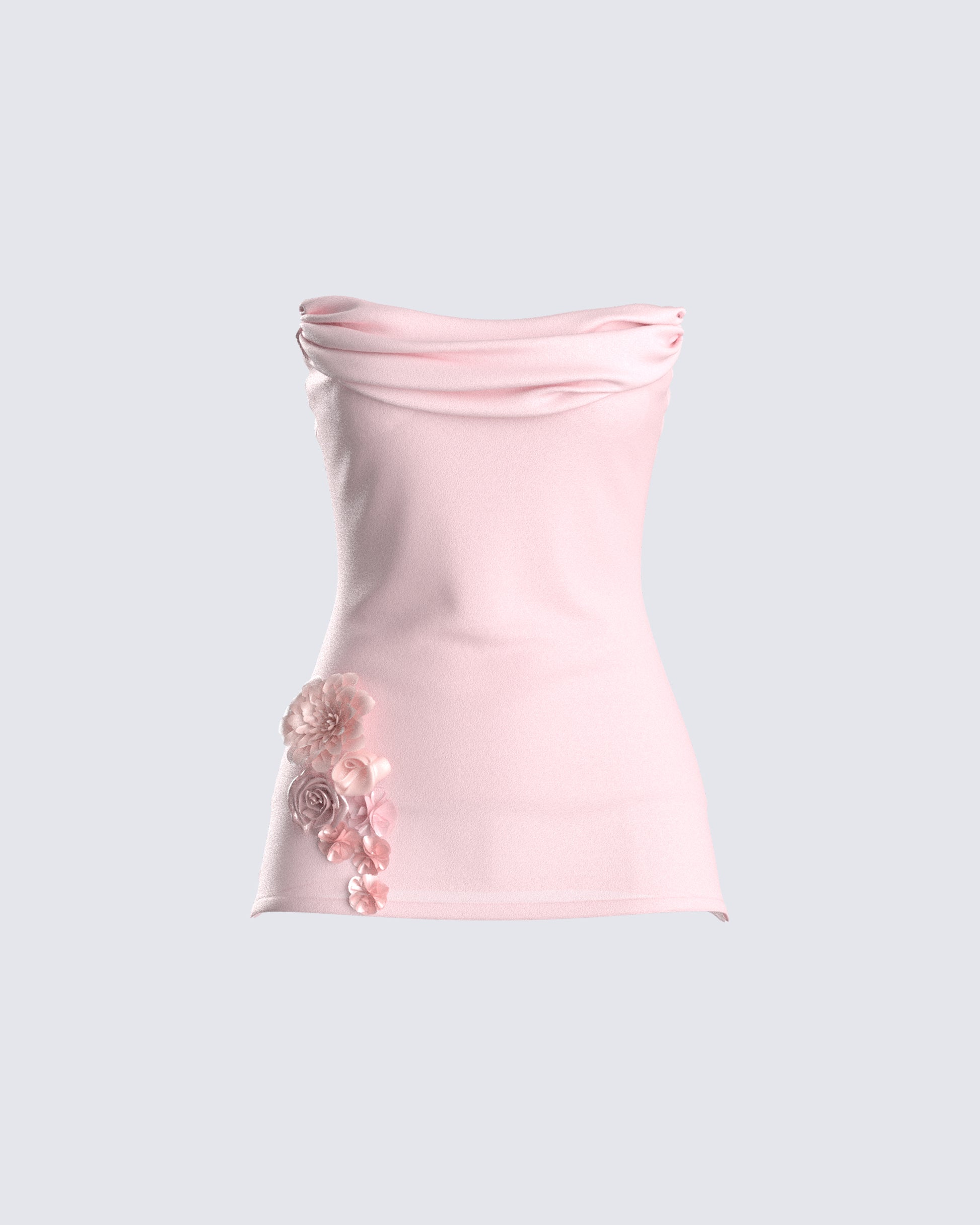 Angie Pink Floral Corset Top 3d product front