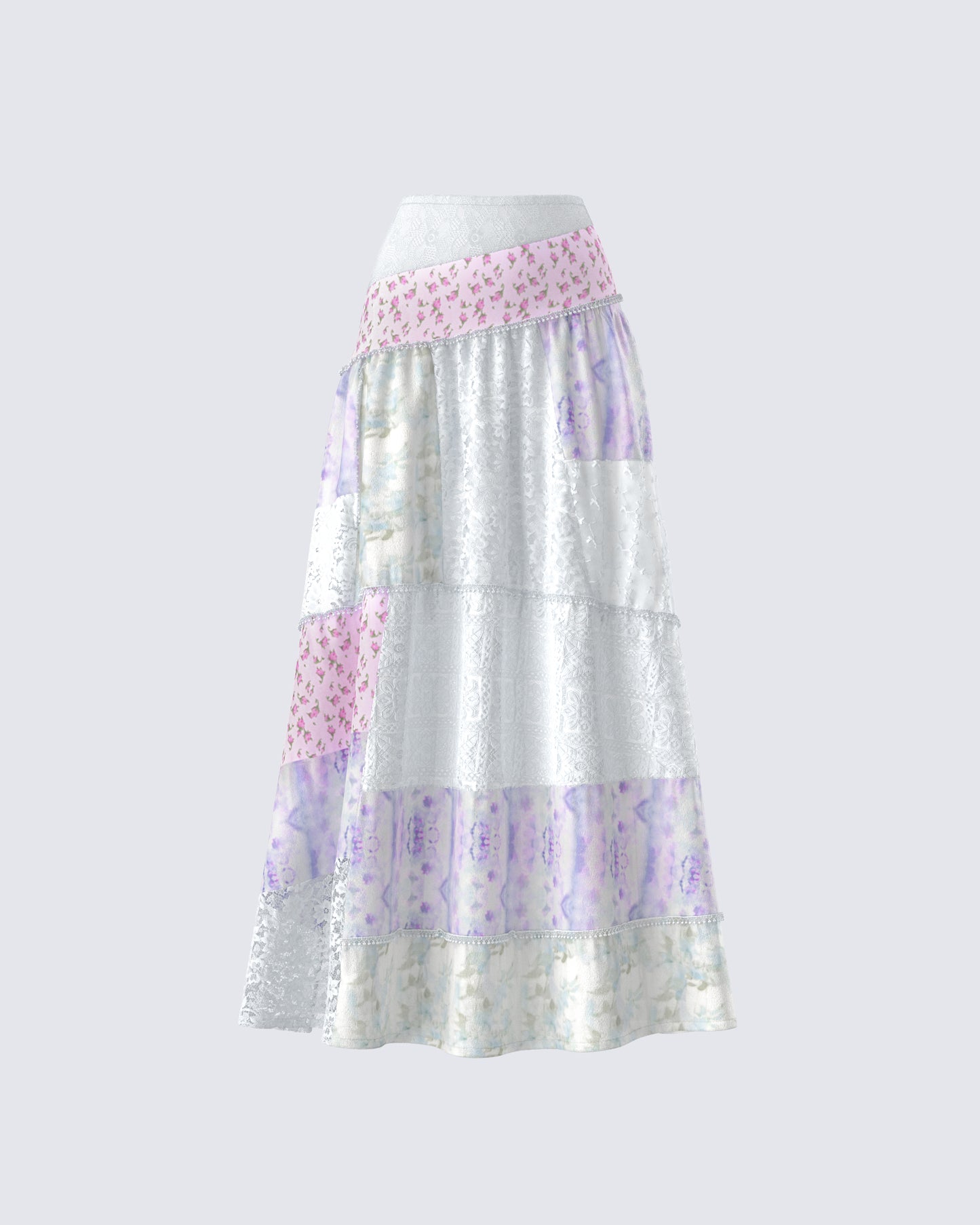 Abby Multi Floral Print Maxi Skirt product front