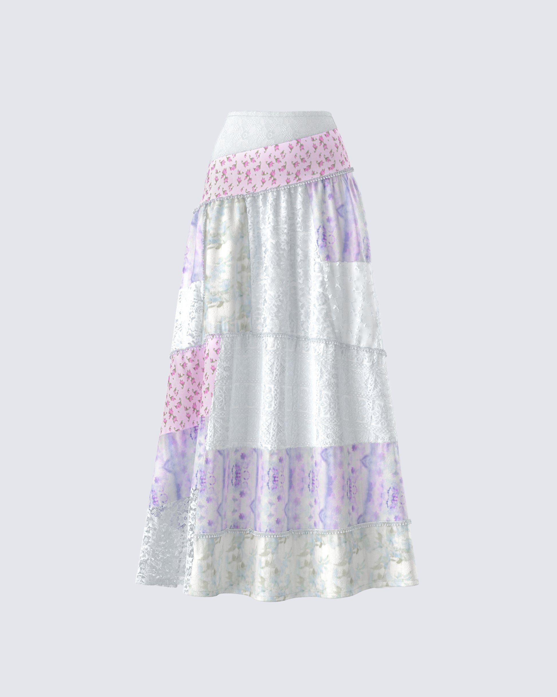 Abby Multi Floral Print Maxi Skirt product front