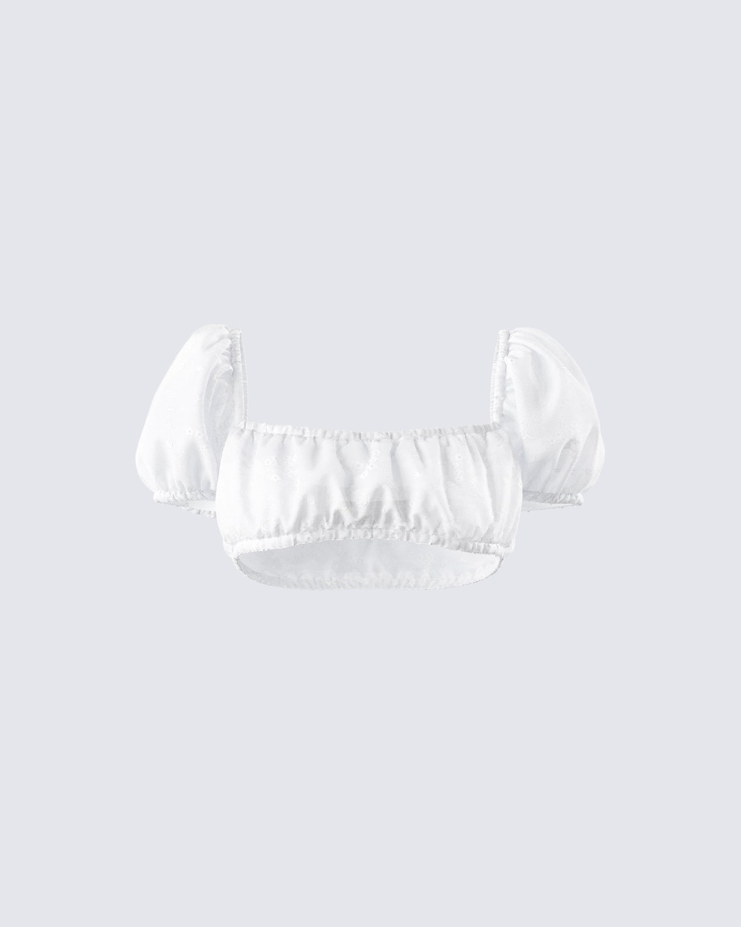 Rue White Cotton Floral Crop Top product front