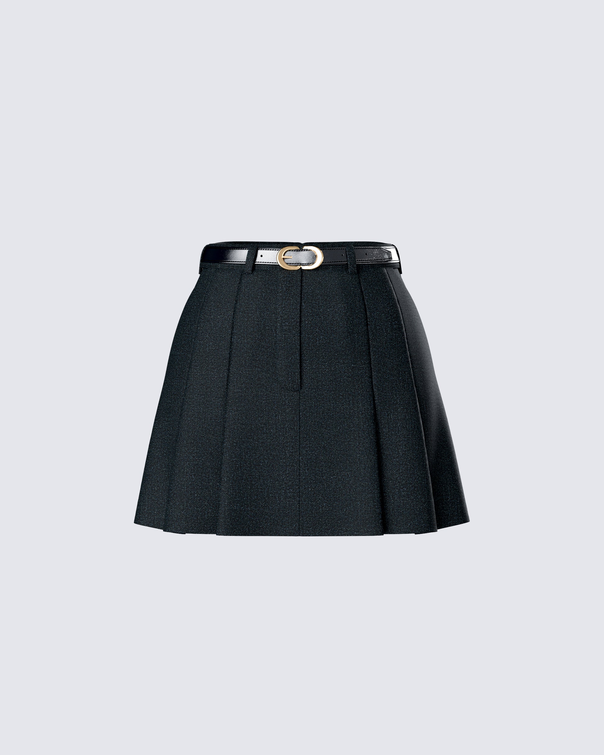 Perla Black Pleated Mini Skirt product front