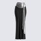 Leylany Black Draped Maxi Skirt 3d product front