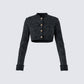 Pippa Black Tweed Cropped Jacket product front