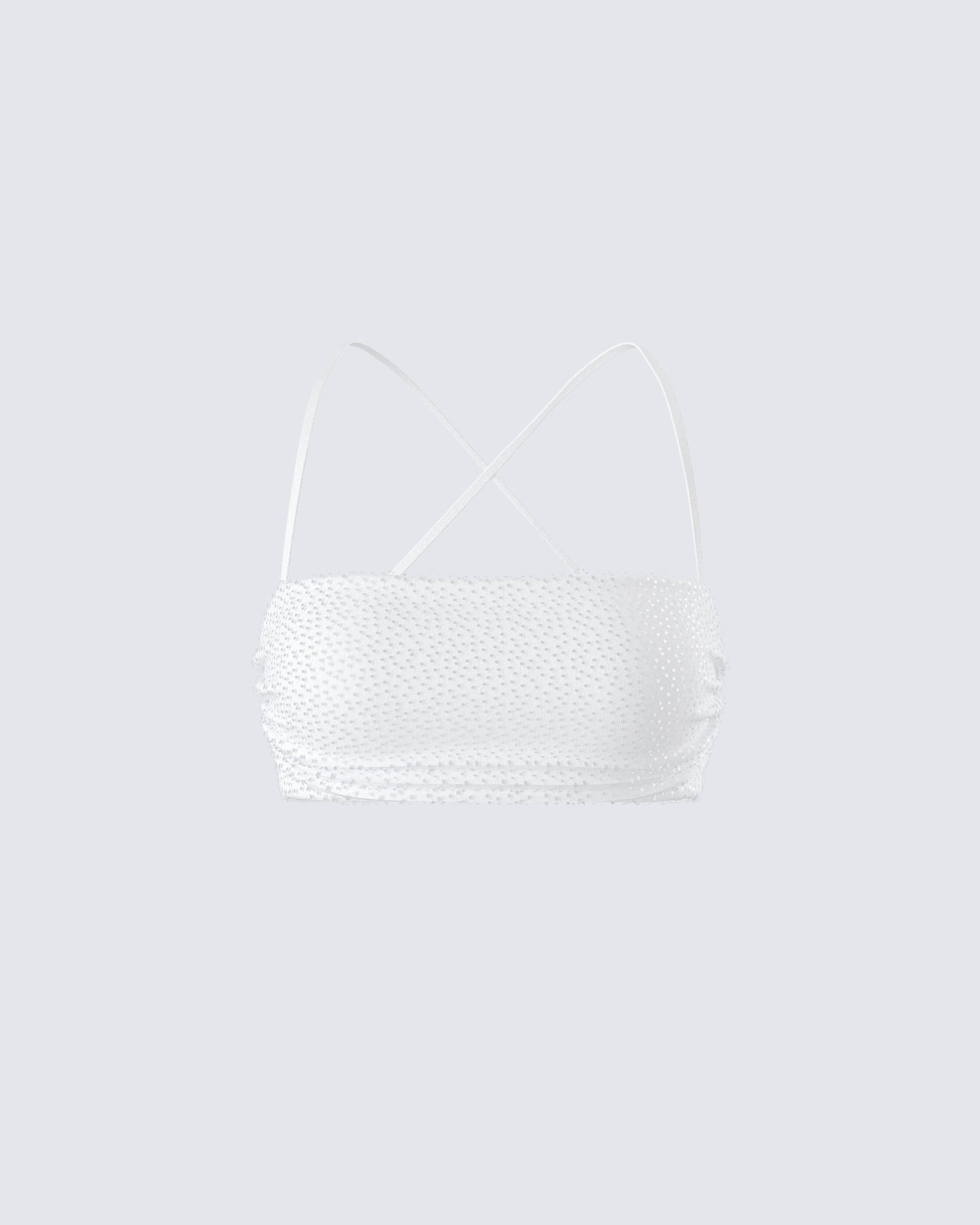 Carly White Beaded Bandeau Top product front