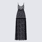 Marina Black Lace Sheer Maxi Dress 3d product front