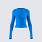 Vivi Blue Jersey Long Sleeve Top product front