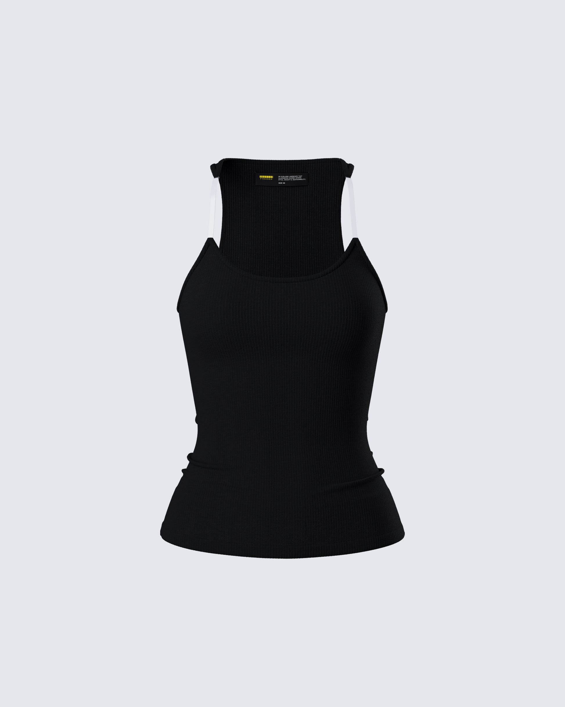 Jazlyn Black Invisible Strap Tank Top product front