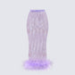 Ophira Lavender Rhinestone Feather Trim Skirt product front