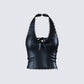 Nalini Black Halter Lace Trim Top product front