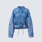 Yui Blue Denim Oversized Cropped Jacket product front