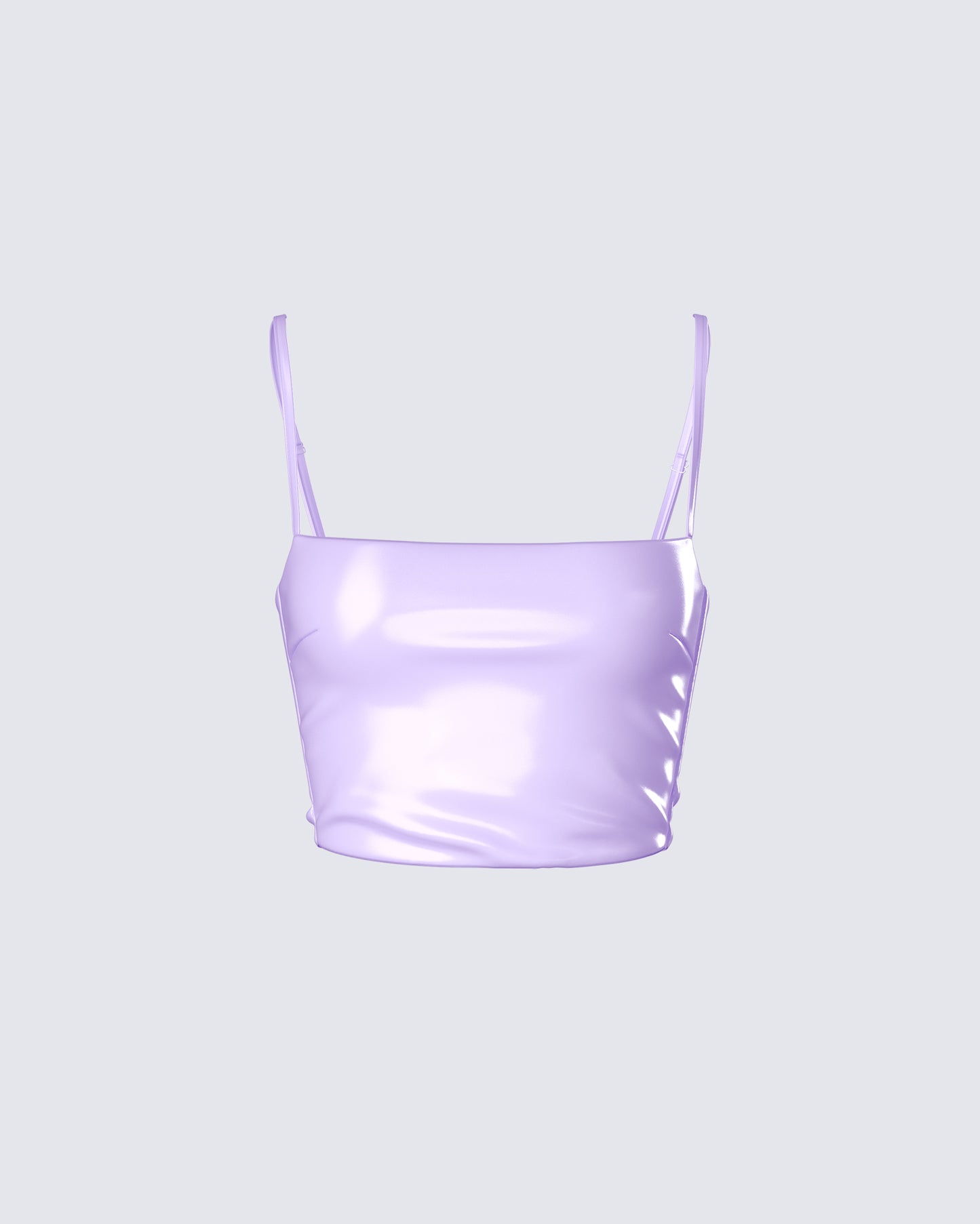 Odalis Lilac Vegan Leather Crop Top 3d product front