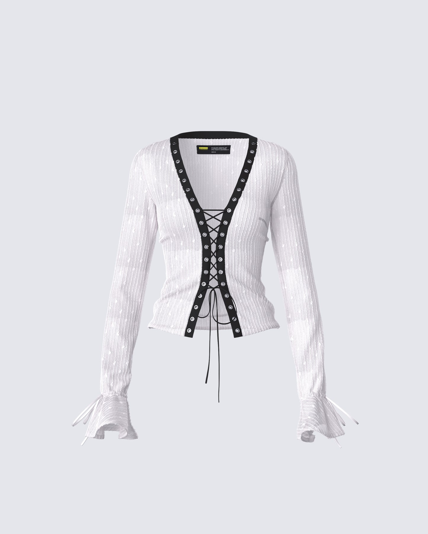 Daria Ivory Lace Up Blouse product front