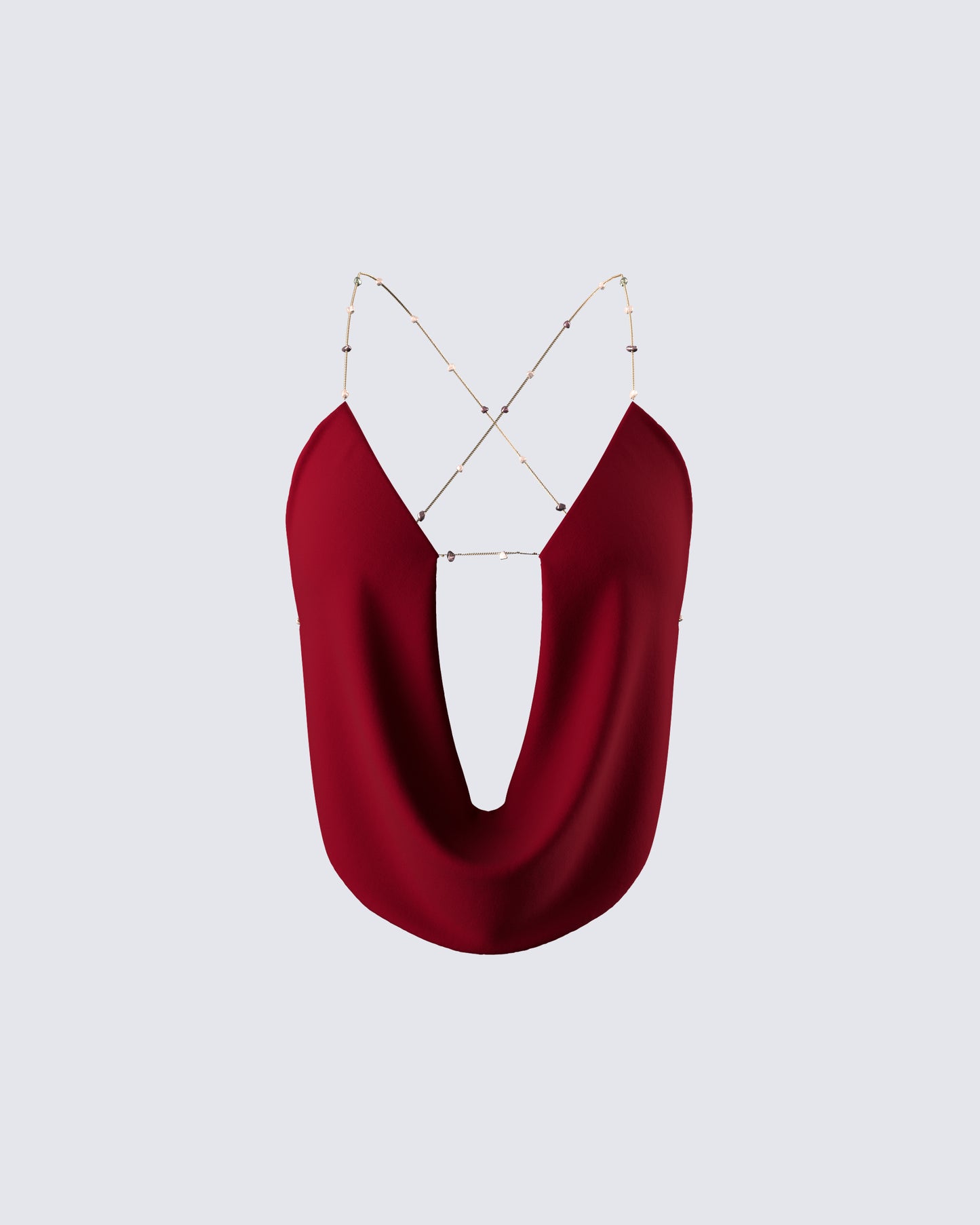 Ginger Burgundy Backless Cowl Top product front