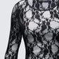 Kaito Black Lace Long Sleeve Top