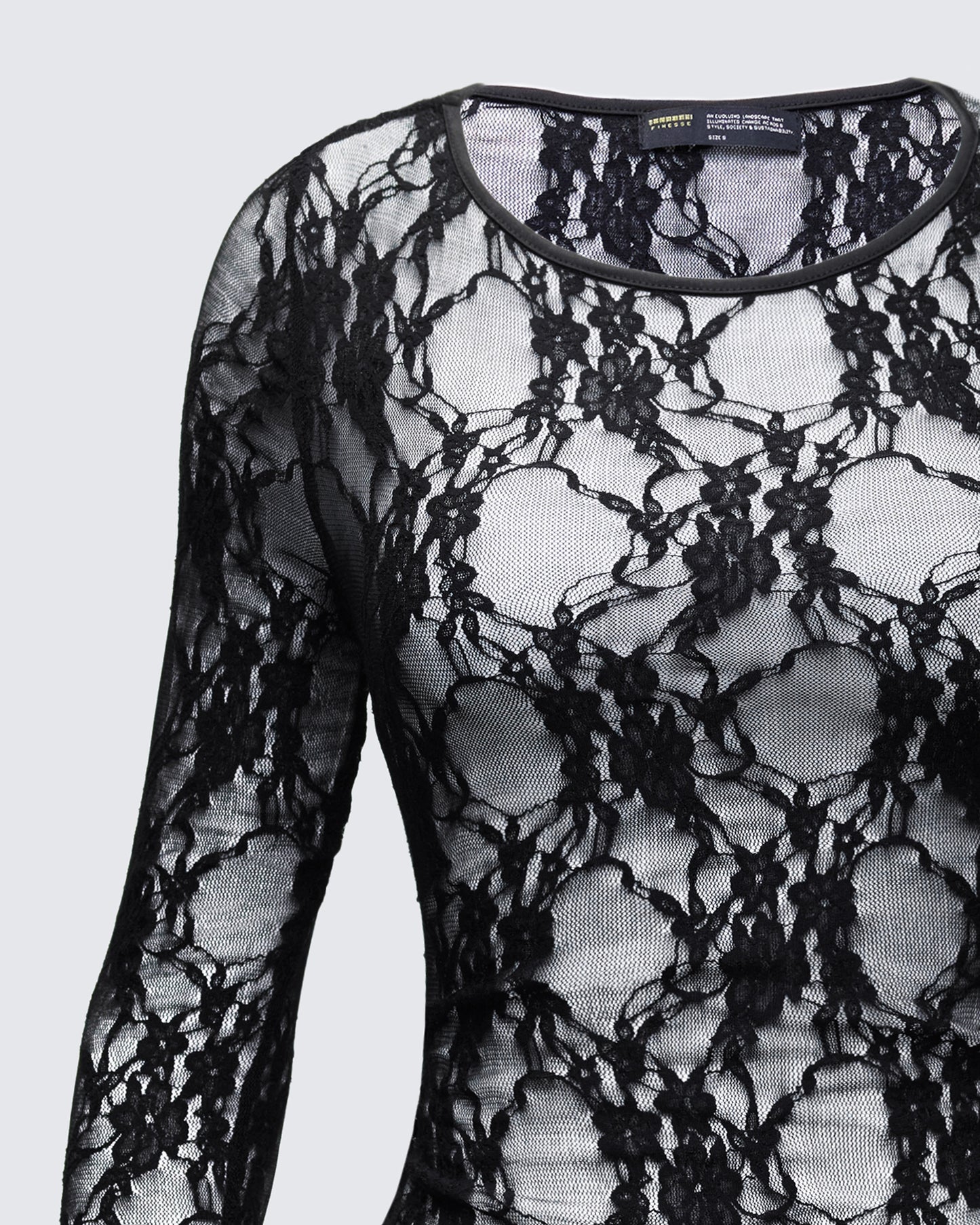 Kaito Black Lace Long Sleeve Top