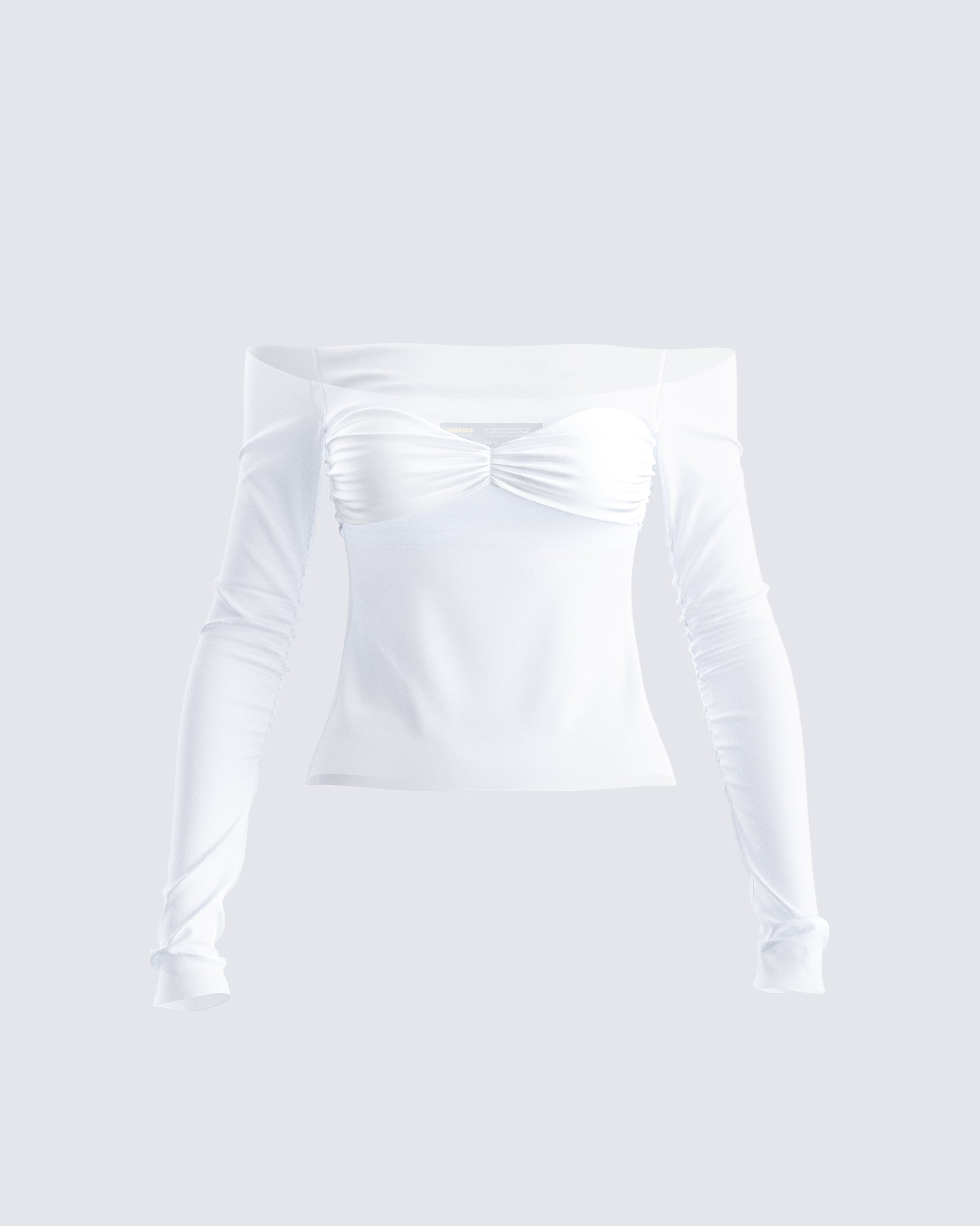 Theo White Sheer Knit Top 3d product front