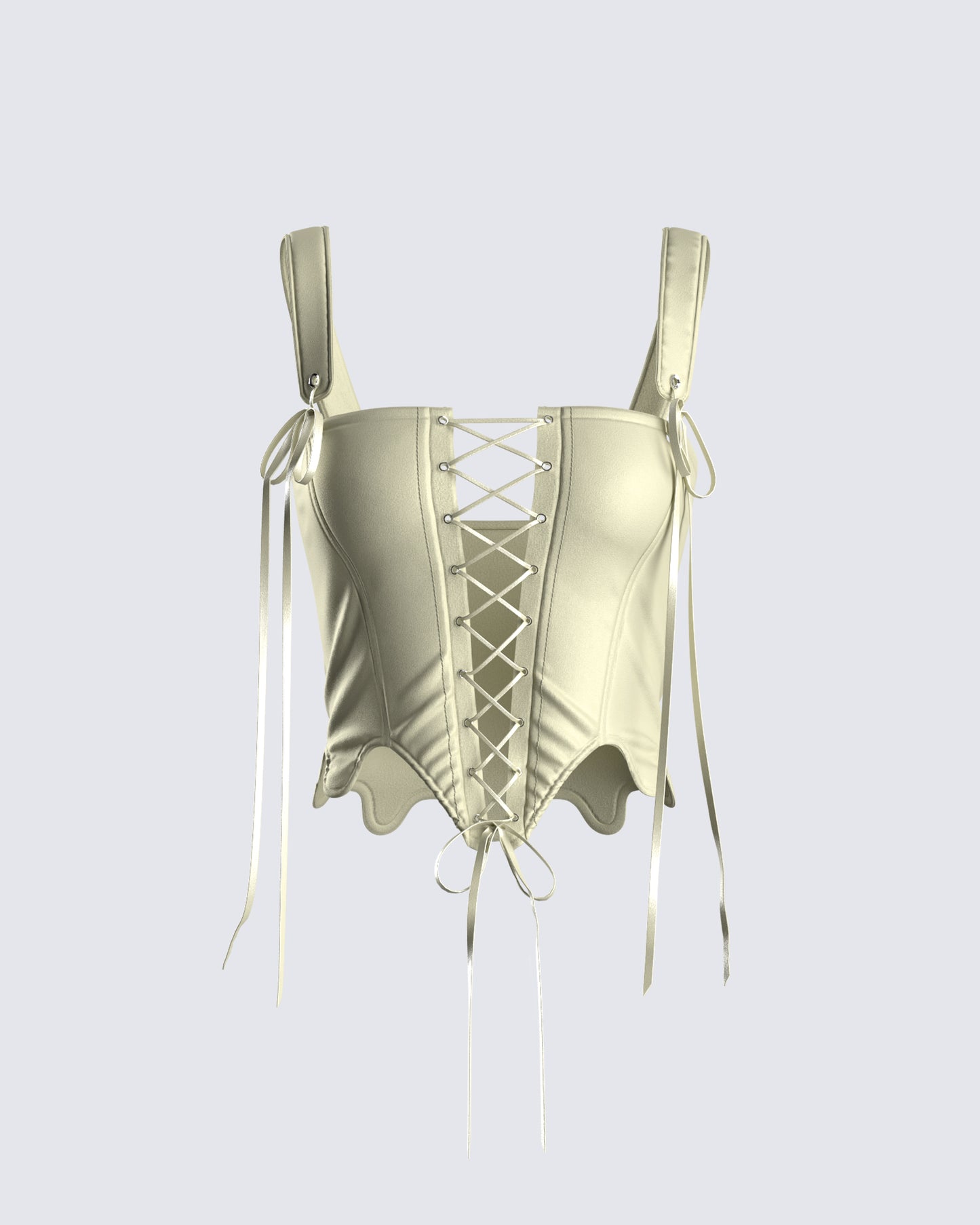 Adriana Green Lace Up Corset Top 3d product front