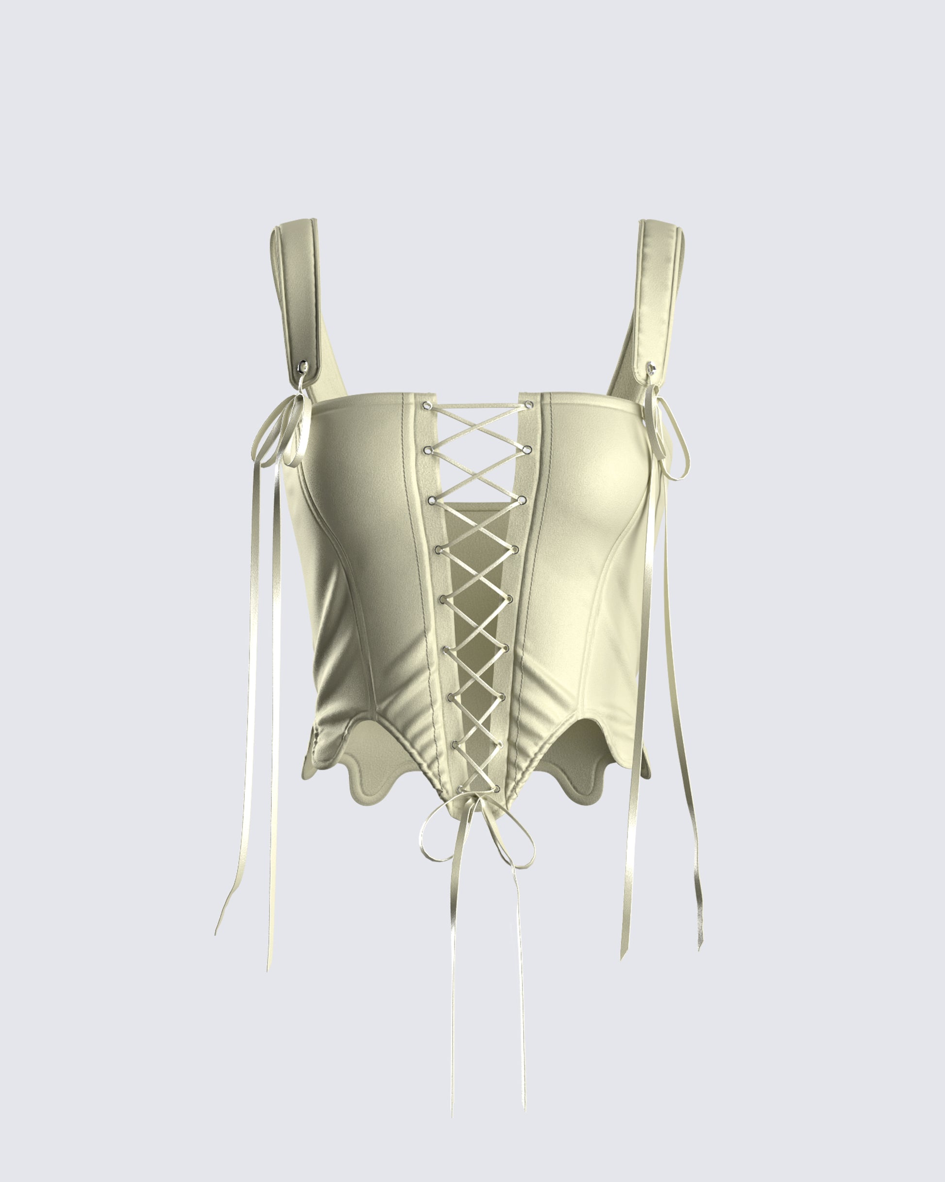 Adriana Green Lace Up Corset Top 3d product front