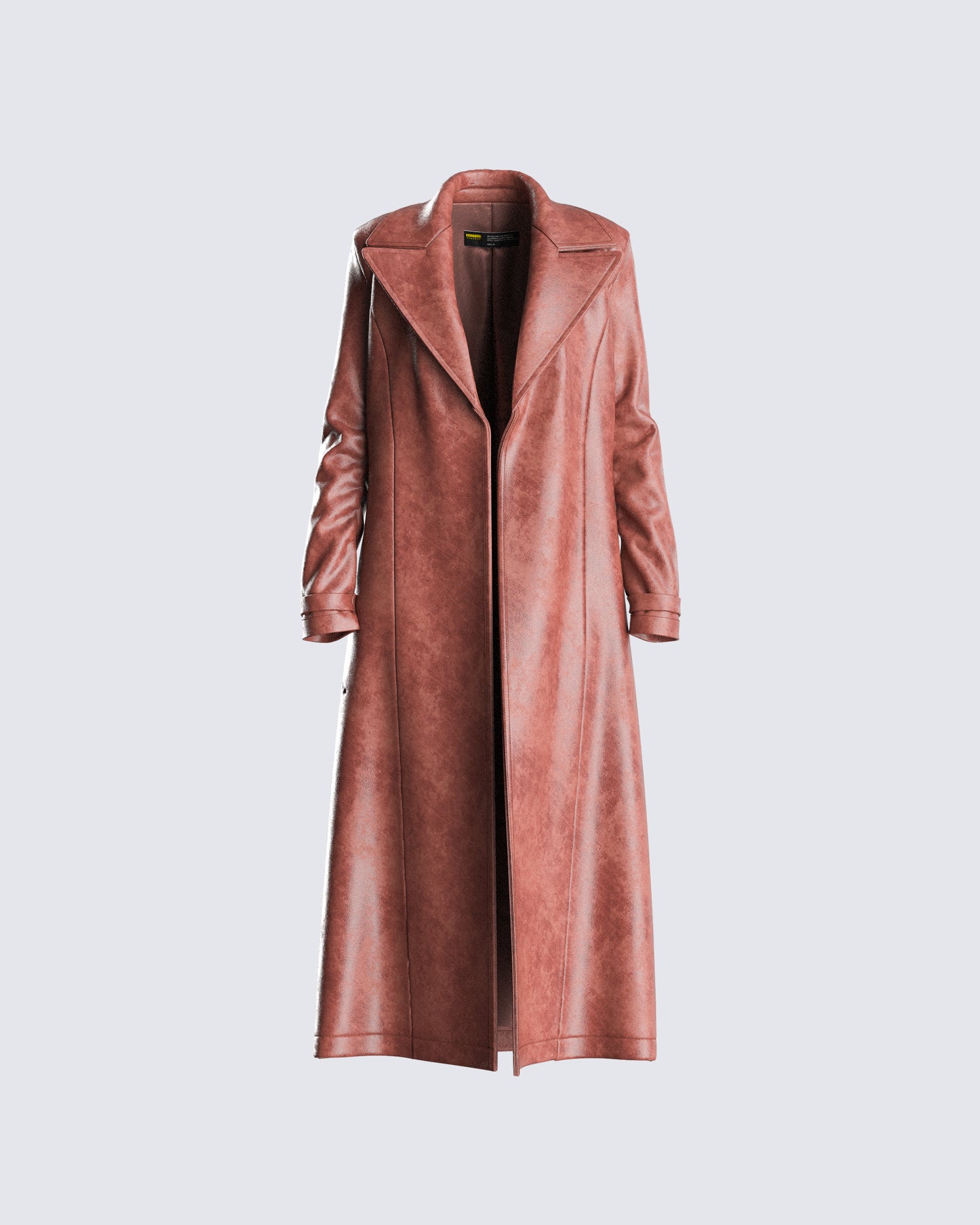 Lu Brown Vegan Leather Coat product front