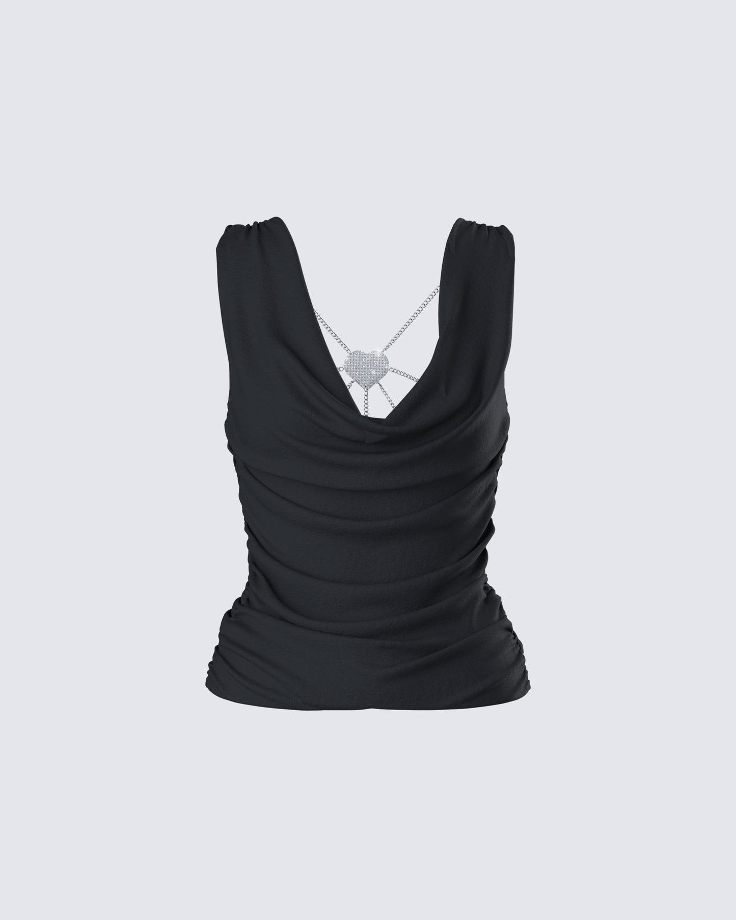 Mavi Black Chain Trim Cowl Top product front