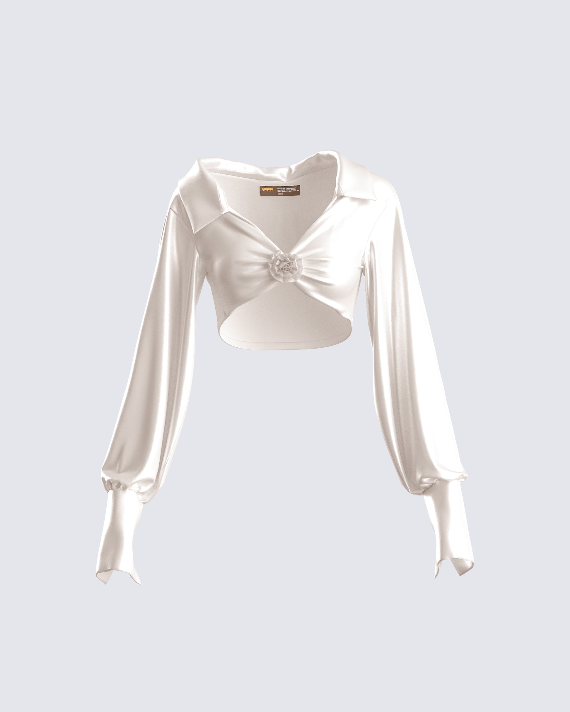 Noor Ivory Knotted Blouse Top product front