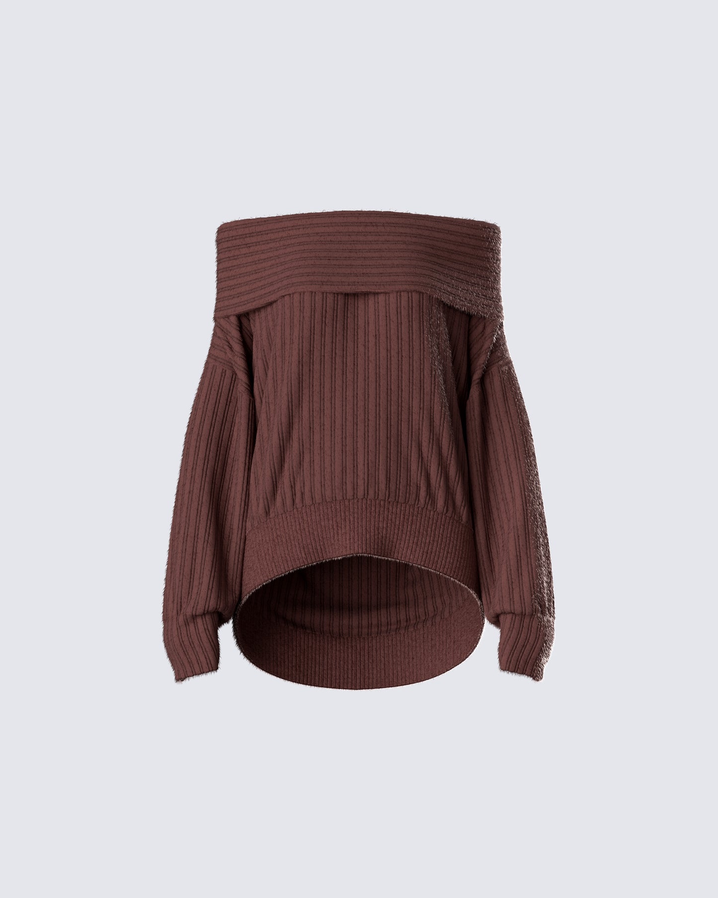 Nyx Brown Off Shoulder Sweater Top product front