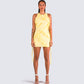 Gem Yellow Ruffle Mini Dress model front