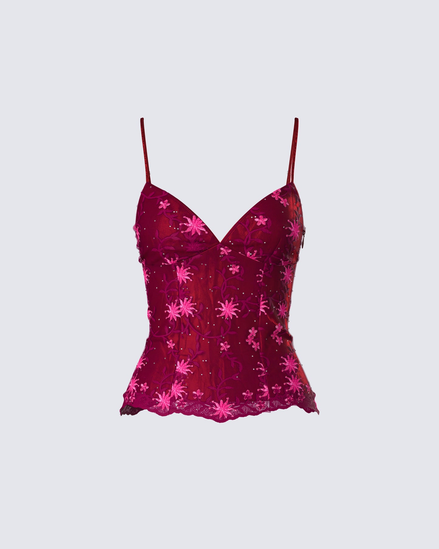 Macy Pink Lace Cami Top product front